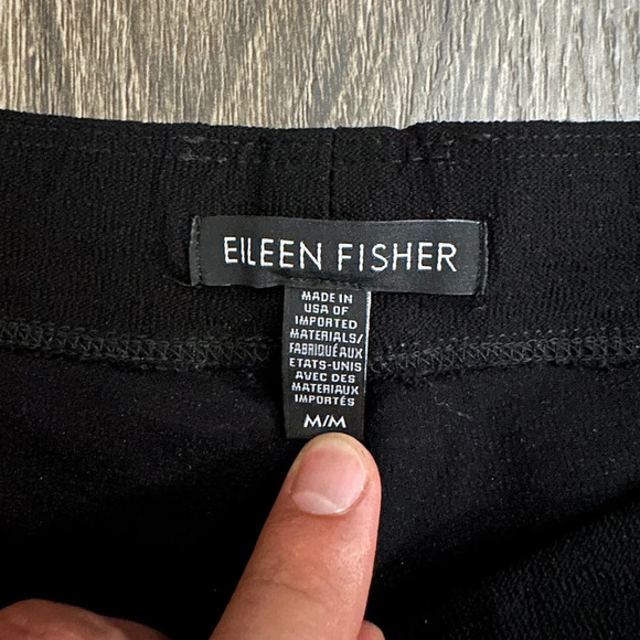 Eileen Fisher Black Viscose Lycra Knit Leggings Pants Size Medium - Picture 3 of 6